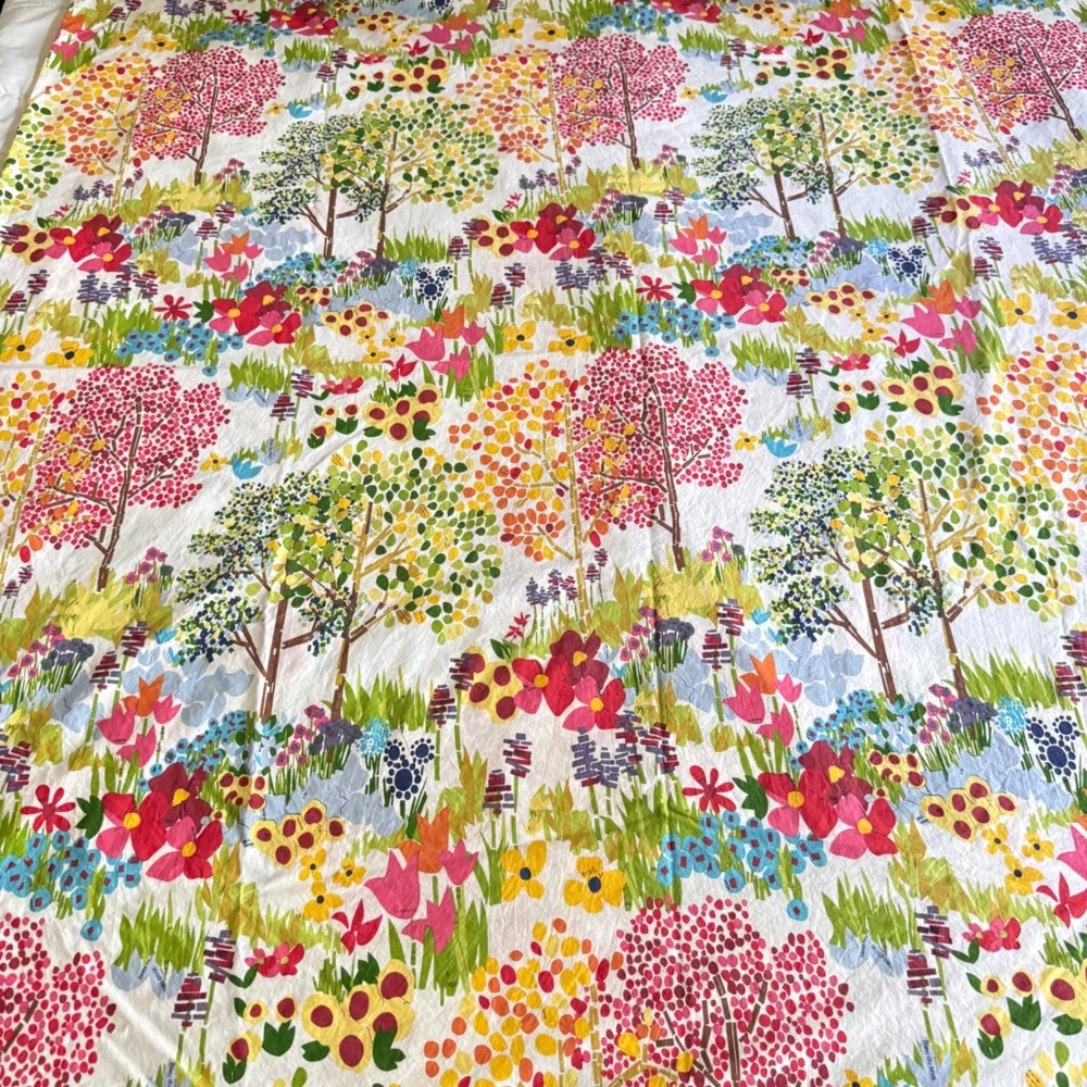 Pottery Barn Woodland Paint-By-Numbers Duvet Cover Twin Colorful Cotton